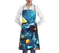 JEJEA Grembiule da cucina con stampa astratta scienza chimica grembiule resistente all'acqua e all'olio, grembiule da cucina da chef per donne e uomini