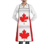JEJEA Grembiule da cucina con stampa bandiera canadese resistente all'acqua e all'olio, grembiule da cucina da chef per donne e uomini