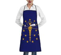 JEJEA Grembiule da cucina con stampa bandiera dell'Indiana, resistente all'acqua e all'olio, grembiule da cucina da chef per donne e uomini