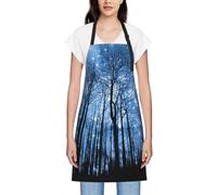 JEJEA Grembiule da cucina con stampa cielo stellato, resistente all'acqua, con tracolla regolabile per il collo, da chef per donne