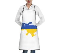 JEJEA Grembiule da cucina con stampa mappa della bandiera dell'Ucraina, resistente all'acqua e all'olio, grembiule da cucina da chef per donne e uomini