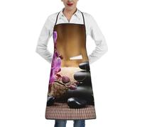 JEJEA Grembiule da cucina con stampa zen, resistente all'acqua e all'olio, grembiule da cucina da chef per donne e uomini