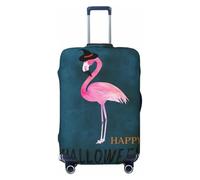 JEJEA Halloween Flamingo Witch Hat Stampa Valigie Copertura Protettiva Copertura Bagagli Da Viaggio Valigia Lavabile Baggage Covers Antigraffio, Nero , XL