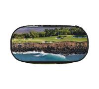 JEJEA Hawaii Beach Golf Course Stampa Grande Capacità Matita Penna Caso Grande Stoccaggio Ad Alta Capacità Sacchetto Del Sacchetto Del Supporto Della Scatola, Nero , Taglia unica, Organizer per borse