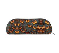 JEJEA Heaps of Orange Monarch Butterflies - Astuccio in pelle con cerniera, astuccio per matite, astuccio per matite, astuccio per matite, astuccio per trucchi e cosmetici, Oro, Taglia unica, Beauty