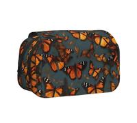 JEJEA Heaps of Orange Monarch Butterflies - Astuccio portapenne per matite e trucchi, multiuso, per Adluts, Nero , Taglia unica, Beauty case