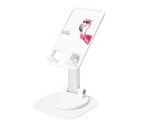 JEJEA Hello Glasses Flamingo Print Supporto cellulare rotante,Supporto per telefono cellulare per scrivania,Supporto per telefono regolabile, per tutti i telefoni