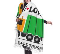 JEJEA I Love Garbage Trucks stampa stampa Faux Cashmere Fringe Scialle - Sciarpa invernale calda da donna, morbida e accogliente avvolgente per il freddo