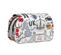JEJEA I Love London - Astuccio portapenne per matite e trucchi, multiuso, per Adluts, Nero , Taglia unica, Beauty case