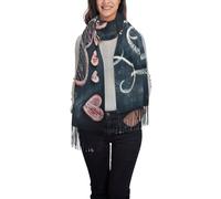 JEJEA I Love You Words With Hearts Print Women 'S Pashmina Scialle Wrap For Evening Dress Bridesmaid Wedding Bridal Winter Soft Scarf