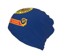 JEJEA Idaho State Flag Print Slouchy Beanie per donne e uomini, caldo berretto morbido antivento chemio berretto elasticizzato teschio, Nero , S