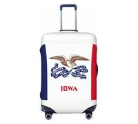 JEJEA Iowa State Flag Print Valigie Copertura Protettiva Bagagli da Viaggio Copertura Bagagli Lavabile Anti-Graffio, Nero , XL