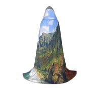 JEJEA Kauai Hawaii Seashore Stampa Halloween Cosplay Festa di Natale Abiti con Cappuccio Mago Accappatoio Halloween Mantello Medievale Rinascimento