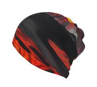 JEJEA Kilauea Volcanos Print Slouchy Beanie per donne e uomini, caldo berretto berretto morbido antivento chemio berretto elasticizzato con teschio, Nero , S