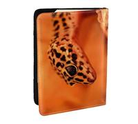 JEJEA Leopard Little Gecko - Organizer da viaggio per carte di credito, passaporto, libri, passaporto, portafoglio per viaggi, Nero , Taglia unica