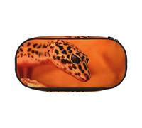JEJEA Leopard Little Gecko stampa grande capacità matita penna caso grande stoccaggio ad alta capacità sacchetto sacchetto titolare scatola organizzatore, Nero , Taglia unica, Organizer per borse