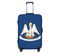 JEJEA Louisiana State Flag Print Valigie Copertura Protettiva Bagagli da Viaggio Copertura Bagagli Lavabile Anti-Graffio, Nero , M