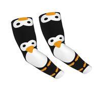 JEJEA Manicotti di raffreddamento del braccio di protezione solare UV della stampa del pinguino carino per gli uomini delle donne, manicotto di compressione sportiva per all'aperto