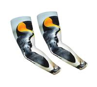 JEJEA Manicotti di raffreddamento del braccio di protezione solare UV della stampa del pinguino per gli uomini delle donne, manica di compressione sportiva per all'aperto