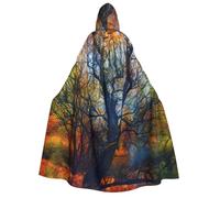 JEJEA Mantello con cappuccio per Halloween, con stampa di alberi della vita, unisex, per cosplay, feste di Natale e streghe