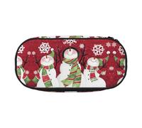 JEJEA Merry Christmas - Astuccio portapenne con stampa di pupazzo di neve, grande capacità, ad alta capacità, organizer, Nero , Taglia unica, Organizer per borse