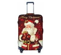 JEJEA Merry Christmas - Copertura protettiva per valigia, con stampa di Babbo Natale, da viaggio, lavabile, antigraffio, Nero , M