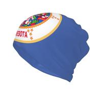 JEJEA Minnesota State Flag Print Slouchy Beanie per donne e uomini, caldo berretto morbido antivento chemio cap stretch Skull Cap, Nero , S