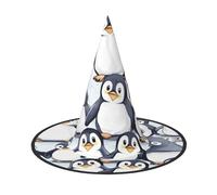 JEJEA Molti simpatici pinguini bambino schizzo stampa donna grande cappello strega strega cappello strega cappelli streghe cappelli Halloween Cosplay partito accessorio
