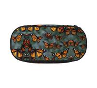 JEJEA Monarch Butterflies stampa grande capacità matita penna caso grande stoccaggio ad alta capacità sacchetto sacchetto titolare scatola organizzatore, Nero , Taglia unica, Organizer per borse