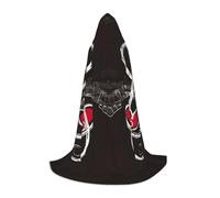 JEJEA Musica Simboli Amore Stampa Halloween Cosplay Festa di Natale Abiti Con Cappuccio Mago Veste Halloween Mantello Medievale Rinascimento