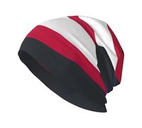 JEJEA Ohio State Flag Print Knit Beanie caldo cappello invernale, doppio strato teschio cappello per uomo donna cappello lavorato a maglia per adulti nero