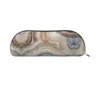 JEJEA Onyx Stone - Astuccio in pelle con stampa blu pallido con cerniera, astuccio, astuccio per matite, astuccio per matite, astuccio per trucchi e cosmetici, Oro, Taglia unica, Beauty case