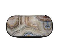 JEJEA Onyx Stone Blu Pallido Stampa Grande Capacità Matita Penna Caso Grande Stoccaggio Alta Capacità Sacchetto Del Sacchetto Del Supporto Della Scatola, Nero , Taglia unica, Organizer per borse