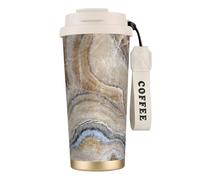 JEJEA Onyx Stone - Tazze isolate in acciaio inox con stampa blu pallido, tazze da caffè a doppia parete, tazza da viaggio per casa e ufficio