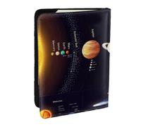 JEJEA Organizer da viaggio con stampa del sistema solare di Giove Saturno, porta carte di credito, passaporto, libro, passaporto, portafoglio per viaggi, Nero , Taglia unica