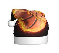 JEJEA Pallacanestro sul fuoco stampa Gorros De Navidad Para Adultos, Cappelli di Babbo Natale per Divertenti, Novità Cappelli di Natale, Per Festa di Natale