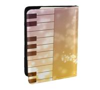 JEJEA Pianoforte Violino Musica Note Stampa Organizzatore di Carta di Credito Caso Passaporto Libro Porta Passaporto Copertura Portafoglio per Viaggi, Nero , Taglia unica