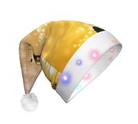 JEJEA Pianoforte Violino Note Musiche Stampa Cappello di Babbo Natale Adulto Led, Cappello di Natale Con Luci Per Le Donne E Gli Uomini Capodanno Forniture Per