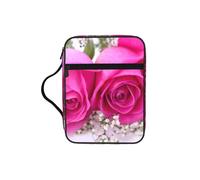 JEJEA Pink Rose1 - Custodia grande per la Bibbia, da donna, con tasca con cerniera e manico