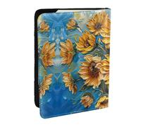 JEJEA Pittura a olio Stampa Girasole Organizzatore di Viaggio Porta Carte di Credito Caso Passaporto BookPassport Holder Cover Portafoglio for, Nero , Taglia unica