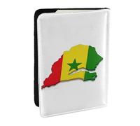 JEJEA Portadocumenti con stampa della bandiera del Senegal, da viaggio, per carte di credito, passaporto, passaporto, portafoglio, per viaggi, Nero , Taglia unica