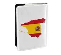 JEJEA Portadocumenti da viaggio con stampa con bandiera spagnola, per carte di credito, passaporto, passaporto, portafoglio, per viaggi, Nero , Taglia unica