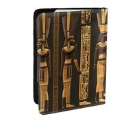 JEJEA Portadocumenti da viaggio con stampa di geroglifici dell'antico Egitto, porta carte di credito, passaporto, portafoglio, per viaggiare, Nero , Taglia unica
