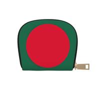 JEJEA Portafoglio porta carte di credito con stampa bandiera del Bangladesh, piccolo portafoglio porta carte con cerniera, porta carte in pelle, bianco, Taglia unica
