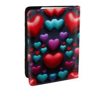 JEJEA Romantico Cuore Rosso Stampa Organizzatore di Viaggio Porta Carte di Credito Caso Passaporto BookPassport Holder Cover Wallet forTraveling, Nero , Taglia unica