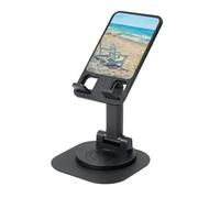 JEJEA Scena di spiaggia con sedie stampa rotante supporto cellulare,Supporto per telefono cellulare per scrivania,Supporto per telefono regolabile, per tutti i telefoni