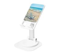 JEJEA Scena di spiaggia con sedie stampa rotante supporto cellulare,Supporto per telefono cellulare per scrivania,Supporto per telefono regolabile, per tutti i telefoni
