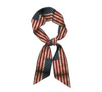 JEJEA Sciarpa da collo in seta con stampa bandiera americana, sciarpa in raso setoso alla moda per le donne, sciarpe graziose di seta leggera, Nero , Etichettalia unica