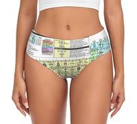 JEJEA Slip da donna con stampa periodica degli elementi, biancheria intima a vita alta, mutandine a copertura completa per le donne, biancheria intima elasticizzata, Nero , 4XL