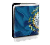 JEJEA South Dakota Bandiera Mappa Stampa Travel Organizer Porta Carte di Credito Passaporto BookPassport Holder Cover Portafoglio per Viaggi, Nero , Taglia unica